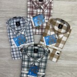 logoff cotton linen checks shirt