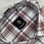 logoff cotton linen checks shirt