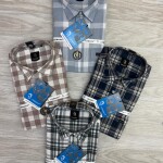 logoff cotton linen checks shirt