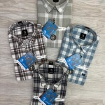 logoff cotton linen checks shirt