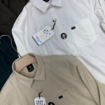 logoff cotton linen dobby shirt