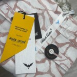 black letter linen printed shirt