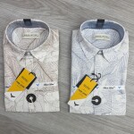 black letter linen printed shirt