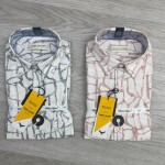 black letter linen printed shirt