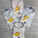 black letter linen printed shirt