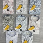 black letter linen printed shirt