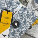 black letter linen printed shirt