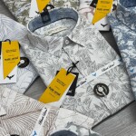 black letter linen printed shirt