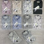 black letter cotton linen printed shirt