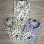 black letter cotton linen printed shirt