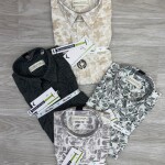 black letter cotton linen printed shirt