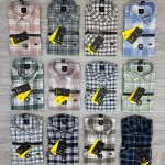 logoff cotton oxford  half sleeve checks shirt