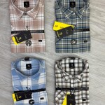 logoff cotton oxford  half sleeve checks shirt
