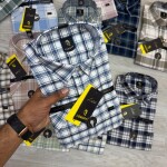 logoff cotton oxford  half sleeve checks shirt