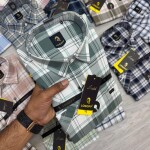 logoff cotton oxford  half sleeve checks shirt