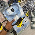 logoff cotton oxford  half sleeve checks shirt