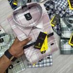 logoff cotton oxford  half sleeve checks shirt