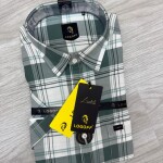logoff cotton oxford  half sleeve checks shirt