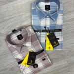 logoff cotton oxford  half sleeve checks shirt