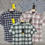 logoff cotton oxford  half sleeve checks shirt