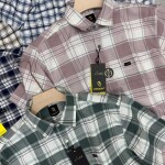 logoff cotton oxford  half sleeve checks shirt
