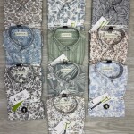 black letter half sleeve cotton linen printed shirt