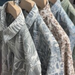 black letter half sleeve cotton linen printed shirt