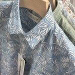 black letter half sleeve cotton linen printed shirt