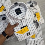 black letter cotton linen shirt