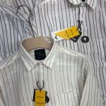 black letter cotton linen shirt