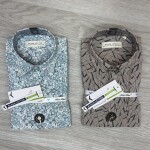 black letter cotton linen printed shirt