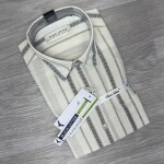 black letter cotton linen printed shirt