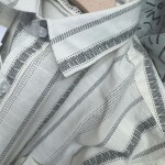 black letter cotton linen printed shirt