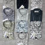 black letter cotton linen printed shirt