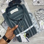 black letter cotton linen printed shirt