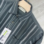 black letter cotton linen printed shirt