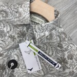 black letter cotton linen printed shirt
