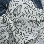 black letter cotton linen printed shirt