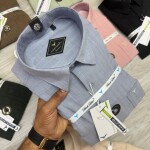 black letter imported linen stripe shirt