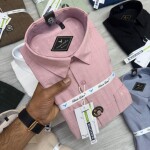 black letter imported linen stripe shirt
