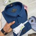 black letter imported linen stripe shirt