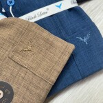 black letter imported linen stripe shirt