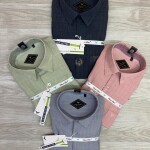 black letter imported linen stripe shirt