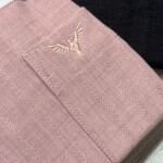black letter imported linen stripe shirt