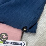 black letter imported linen stripe shirt