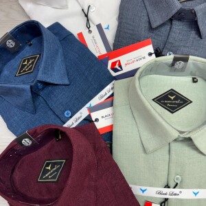 black letter imported linen shirt