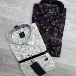 logoff cotton oxford printed shirt