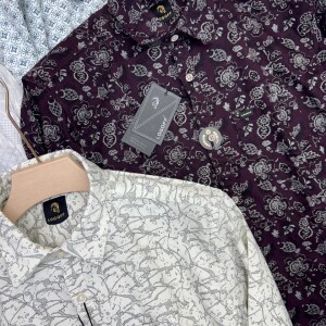 logoff cotton oxford printed shirt