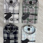 logoff cotton linen checks shirt