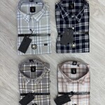 logoff cotton linen checks shirt